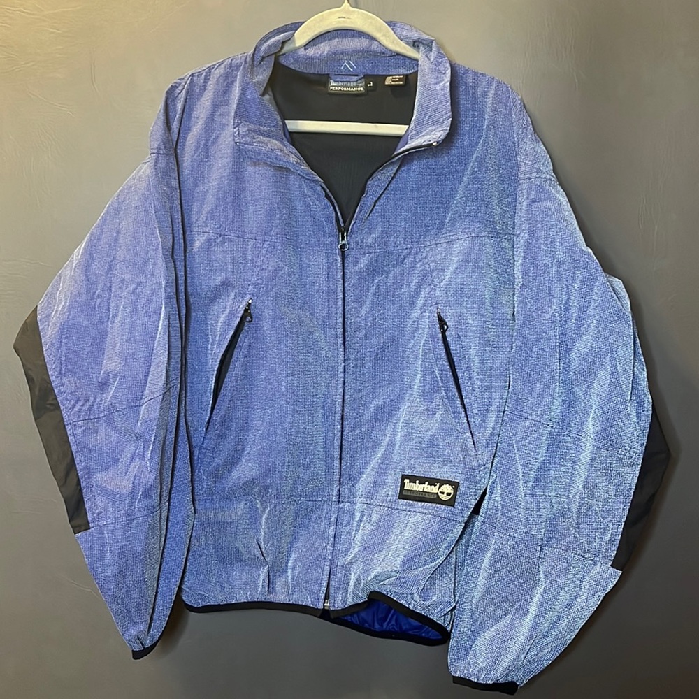 Timberland reflective purple windbreaker zip up